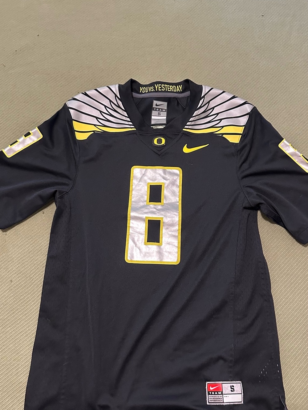 Nike Marcus Mariota Black and Yellow Oregon Football Jersey #8